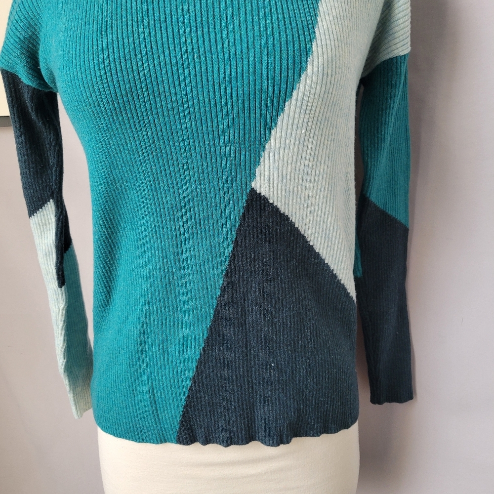 Smartwool Colorblock Ribbed Pullover Crew Sweater… - image 7